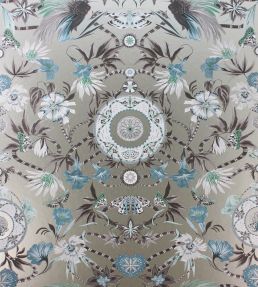 Menagerie Wallpaper by Matthew Williamson Aqua/Gilver