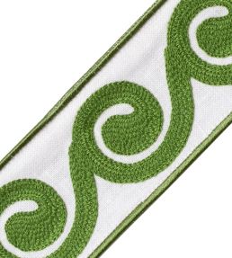 Maui Embroidered Border Trimming by Samuel & Sons Kelp