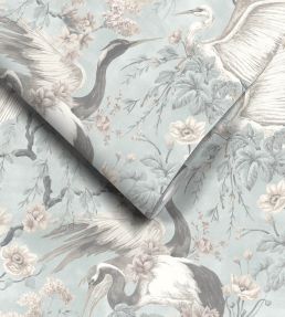 Maurice Wallpaper by Woodchip & Magnolia Duck Egg Blue