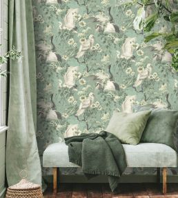 Maurice Wallpaper by Woodchip & Magnolia Green Moss