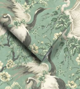 Maurice Wallpaper by Woodchip & Magnolia Green Moss