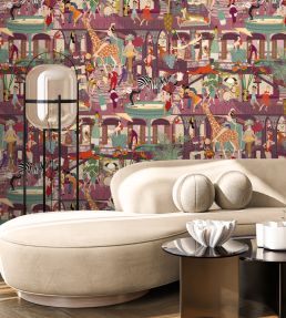 Mayhem Mansion Wallpaper by Brand McKenzie Grape