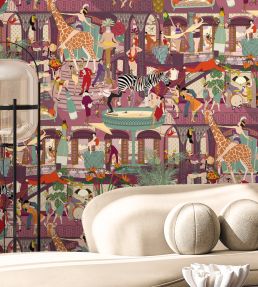 Mayhem Mansion Wallpaper by Brand McKenzie Grape
