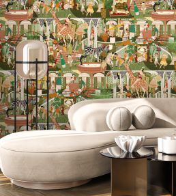Mayhem Mansion Wallpaper by Brand McKenzie Vintage Olive
