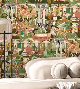 Mayhem Mansion Wallpaper by Brand McKenzie Vintage Olive