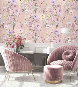 Maytime Wallpaper by Woodchip & Magnolia Dusky Pink