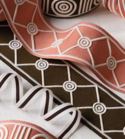 MDS Embroidered Lattice Borber Trimming by Samuel & Sons Chocolate