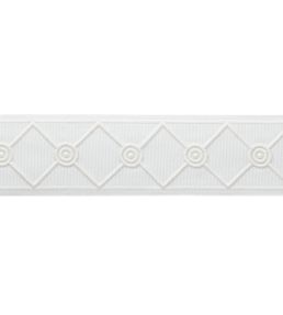MDS Embroidered Lattice Borber Trimming by Samuel & Sons White