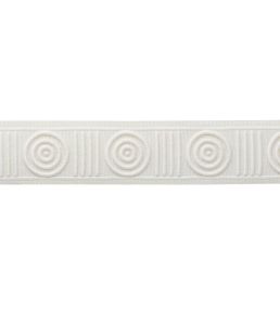 MDS Embroidered Rosette Border Trimming by Samuel & Sons Ivory