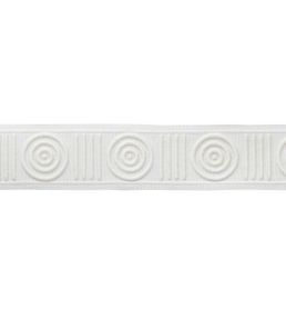 MDS Embroidered Rosette Border Trimming by Samuel & Sons White