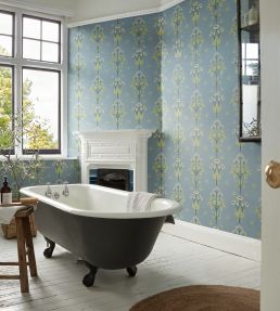 Meadow Sweet Wallpaper by Morris & Co Cobalt/Grass green