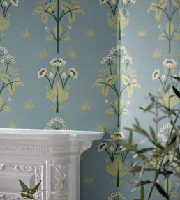 Meadow Sweet Wallpaper by Morris & Co Cobalt/Grass green