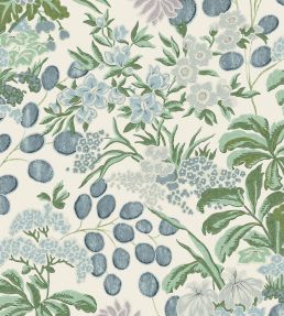 Meadow Wallpaper by Thibaut Lavender and Blue