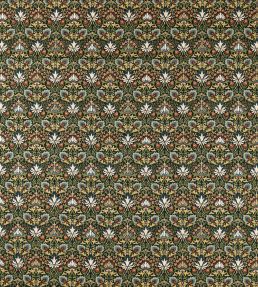 Meda Iris Fabric by Morris & Co Forest/Russet