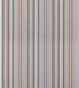 Medford Stripe Fabric by Mulberry Home Blue/Rust