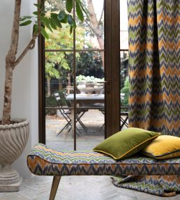 Medici Fabric by Marvic Aqua/Brown