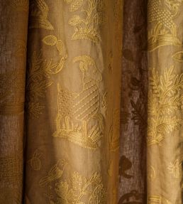 Medieval Embroidery Fabric by Sanderson Mustard