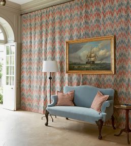Medora Fabric by Colefax and Fowler Tomato/Slate