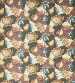 Melagrana Fabric by Osborne & Little Charcoal/Terracotta