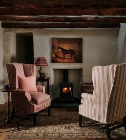 Melcombe Stripe Fabric by Colefax and Fowler Red