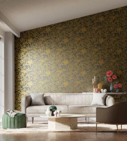 Melograno Wallpaper by Harlequin Gold / Wild Water
