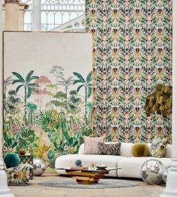 Floreana Wallpaper by Harlequin Gilt / Black Earth / Tranquility
