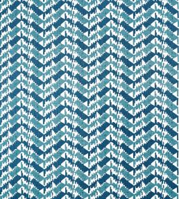 Melrose Check Fabric by Thibaut Navy and Peacock