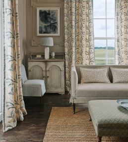 Melrose Fabric by Colefax and Fowler Ochre/Coral