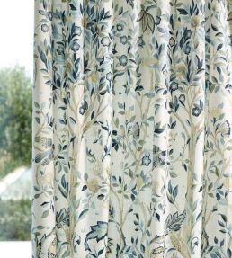 Melsetter Wide Width Fabric by Morris & Co Indigo/Sage
