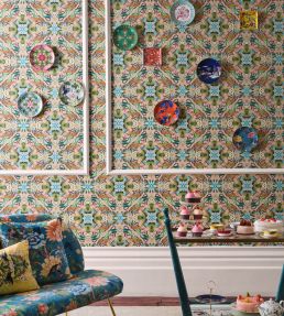 Menagerie Wallpaper by Clarke & Clarke Aqua