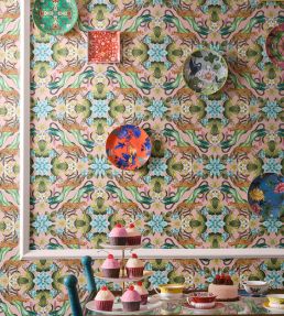 Menagerie Wallpaper by Clarke & Clarke Aqua