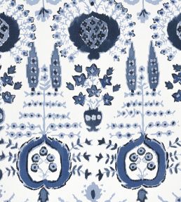 Mendoza Suzani Fabric by Thibaut Blue and White