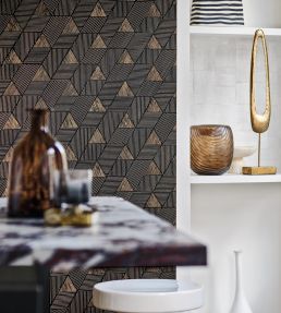 Meroe Wallpaper by Casamance Blanc/Dore