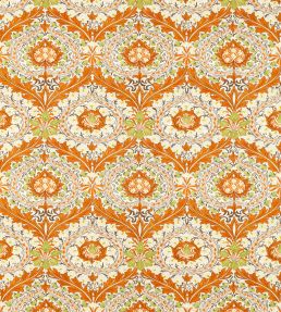 Merton Fabric by Morris & Co Burnt Orange/Chartreuse