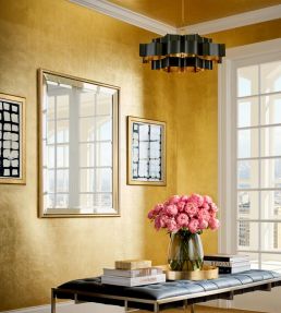 Metal Leaf Wallpaper by Thibaut Metallic Gold
