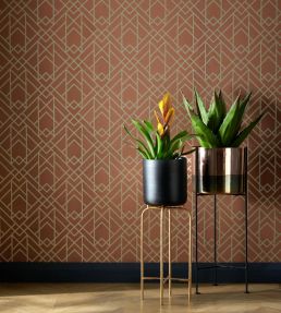 Metro Wallpaper by 1838 Wallcoverings Amber Glow