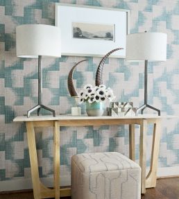Metro Fabric by Thibaut Slate