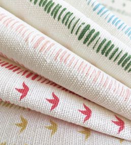 Meuse Fabric by Kate Medlicott Pink Raspberry