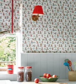 Mickey & Minnie Wallpaper by Sanderson Bonbon Blue
