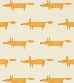 Midi Fox Wallpaper by Scion Raffia / Chai