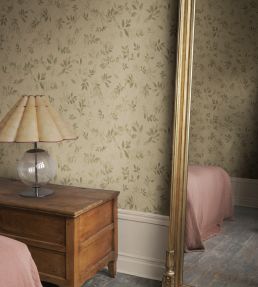 Mila Wallpaper by Sandberg Olive Green