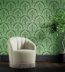 Mildmay Wallpaper by Sanderson Goblin Green