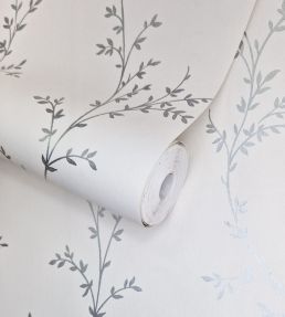 Milton Wallpaper by 1838 Wallcoverings Silver