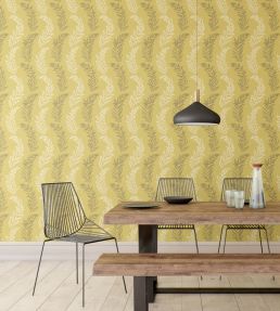 Mimosa Trail Wallpaper by Ohpopsi Teal