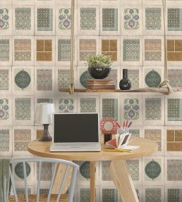 Arabesque Wallpaper by MINDTHEGAP Green, Orange