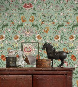 Chinese Floral Wallpaper by MINDTHEGAP Aqua
