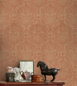 Damask Wallpaper by MINDTHEGAP Terracotta