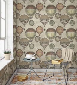 Hot Air Wallpaper by MINDTHEGAP Brown Multi