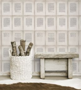 Inside Book Wallpaper by MINDTHEGAP Taupe