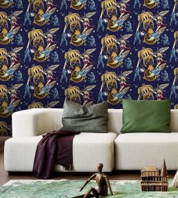 Sci Fi Pulp Wallpaper by MINDTHEGAP Blue